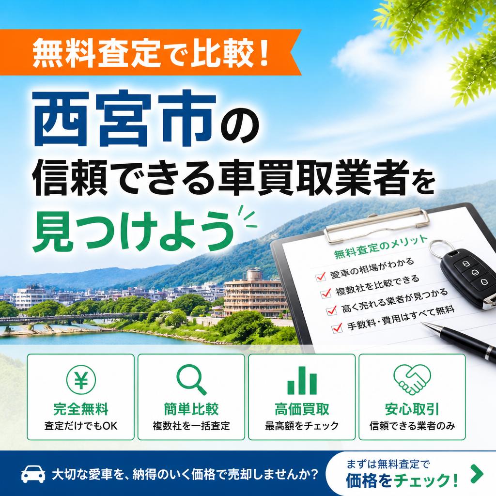 無料査定で比較！西宮市の信頼できる車買取業者を見つけよう