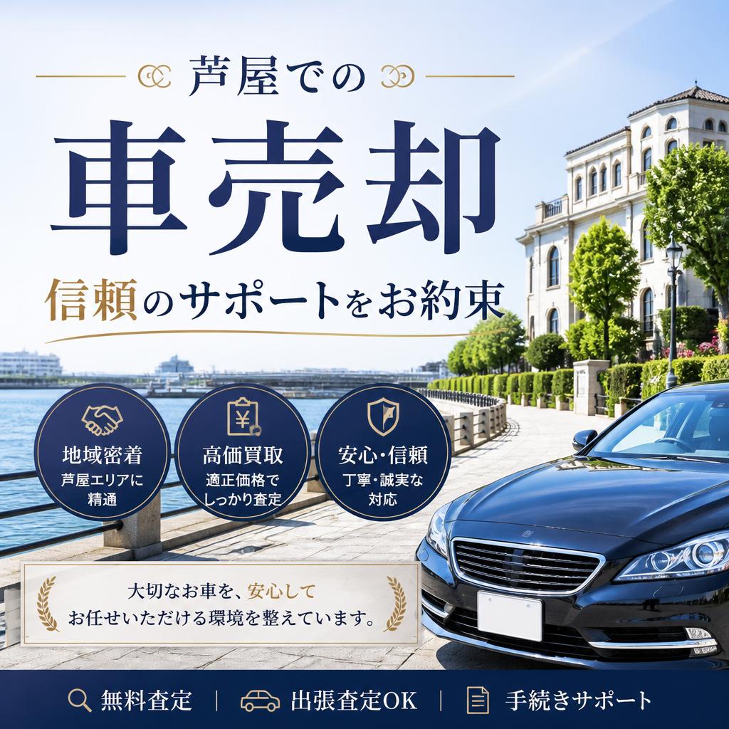 芦屋での車売却、信頼のサポートをお約束