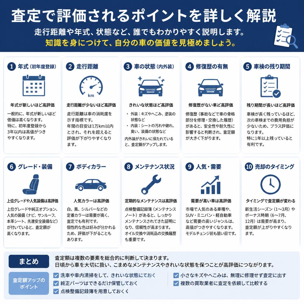 車査定ポイントを押さえる