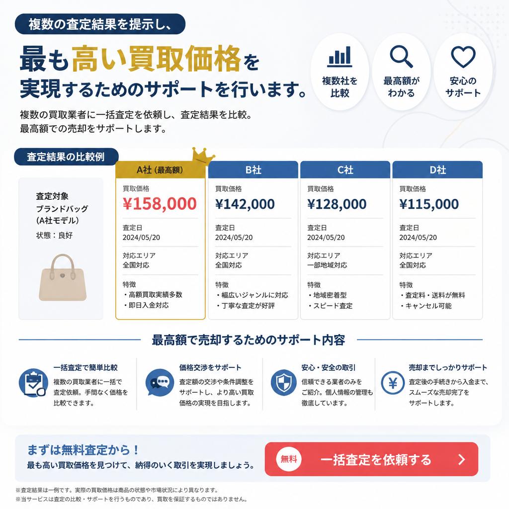 特長2: 競争力のある車査定比較
