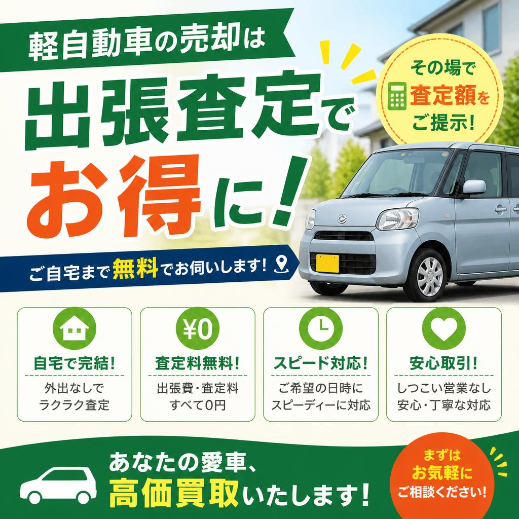 軽自動車の売却は出張査定でお得に！